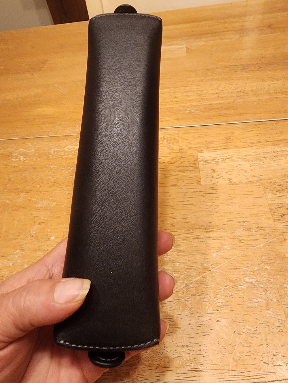 Coach Leather Pencil Case in black featuring a smooth leather finish - Picture 4 of 15